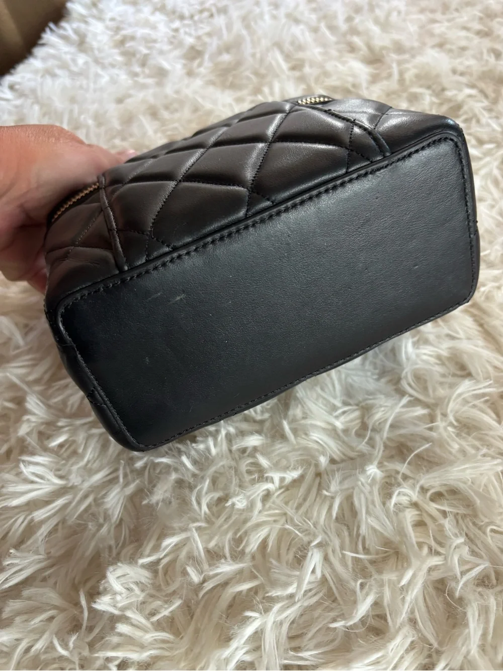 Kate Spade Carey black leather quilted trunk crossbody bag NEW!